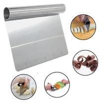 Espátula Cortador Raspador Inox De Massas Legumes Com Régua Espátula Cortador Raspador Inox De Massas Legumes Com Régua