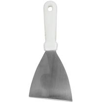 Espatula Cozinha Diagonal Inox Cabo Plastico Branco