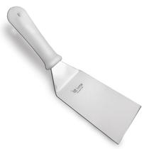 Espátula Curva em Aço Inox c/ Cabo em Plástico Branco 6cm - KeHome