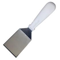 Espátula Curva Profissional Aço para Chapeiro Lanches - Em Casa Tem Utilidades