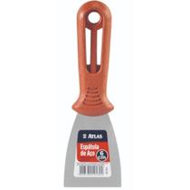 Espátula de Aço 6cm Carbono com Cabo de Plástico 175-6 Pincéis Atlas Espátula de Aço Carbono Com