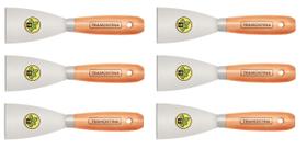 ESPÁTULA DE AÇO CARBONO COM CABO MADEIRA 6cm TRAMONTINA - KIT C/6un