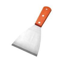 Espátula De Aço Inoxidável Para Bife, Hambúrguer, Panqueca E Pizza Com Cabo De Madeira, Ferramenta