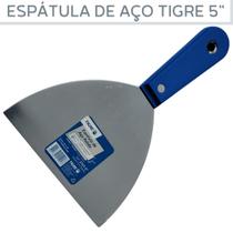 Espátula de Aço Polido Tigre 5" Multiuso Uso Profissional Para Gesso, Massa Corrida ou Drywall P/Pedreiro Gesseiro Pintor