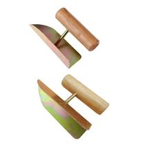 Espátula De Canto Pequena Com Cabo De Madeira Para Acabamento De Alvenaria E Drywall, Ferramenta De