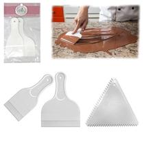 Espatula de cozinha com decorador de bolo de plastico decore facil 3 pecas