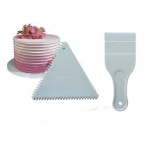 Espatula de cozinha com decorador de bolo triangulo decore facil 2 pecas Espatula de cozinha com decorador de bolo triangulo decore facil 2 pecas