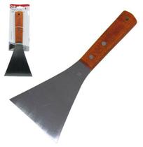 Espatula De Cozinha De Metal Reta Cabo Madeira 23Cm - Top Rio