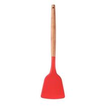 Espátula de Silicone Chapa Grande 32cm Cabo Madeira Vermelha Espátula de Silicone Chapa Grande 32cm Cabo Madeira Vermelha