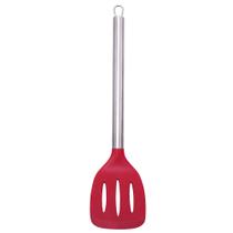 Espátula De Silicone Com Cabo Inox Utensílios Cozinha 8x35cm Vermelho