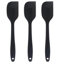 Espatula De Silicone Preta Grande Kit 03 Un