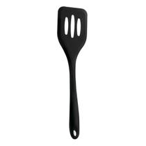 Espátula De Silicone Preto 29cm Escumadeira Vazada Para Cozinha Culinária Doce Salgada Servir Arroz