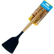 Espátula de Silicone Preto com Cabo em Madeira - Bestlar Espátula de Silicone Preto com Cabo em Madeira - Bestlar