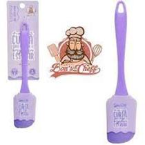Espátula De Silicone Roxo Com Cabo Acrílico 24X5Cm Espátula De Silicone Roxo Com Cabo Acrílico 24X5Cm