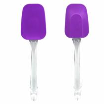 Espatula De Silicone Utensílio Para Cozinhar Cabo Acrilico Pão Duro Raspadora 25cm - Roxo