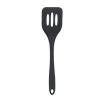 Espátula de Silicone Vazada Para Chapa Grande 28cm - Preta Espátula de Silicone Vazada Para Chapa Grande 28cm - Preta