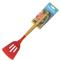 Espátula de Silicone Vermelho com Cabo em Madeira - Bestlar Espátula de Silicone Vermelho com Cabo em Madeira - Bestlar