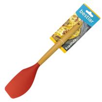 Espátula de Silicone Vermelho com o Cabo em Madeira - Bestlar Espátula de Silicone Vermelho com o Cabo em Madeira - Bestlar