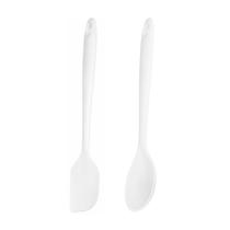 Espatula e Colher Silicone Cabo Longo Branco 45cm Profissional Espatula e Colher Silicone Cabo Longo Branco 45cm Profissional