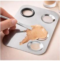 Espátula e Placa Para Mistura de Base Make Inoxidável