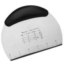 Espatula e Raspador Meia Lua Aço Inox Com Medidas e Alça