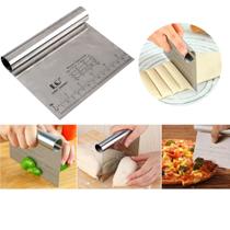 Espátula Em Inox Raspador De Massa Corta Massa Legumes Com Medidor - Bogu By Siss