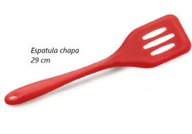 Espatula fritura chapeiro vazada vermelha em silicone 29cm MimoStyle - Mimo Style