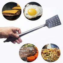 Espátula Inox London 10 Furos Chapa Hambúrguer Omelete 38cm