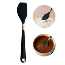 Espatula Pao Duro Silicone 33cm Cor Preto Detalhes Em Rose Resistente Moderno Pratico Utensilio Para Cozinha