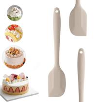 Espátula Pão Duro Silicone Fechada Raspadora 35cm Bege