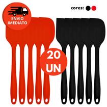 Espátula Pão Duro Silicone Utensílio Cozinha Raspadora Massas Bolos Confeitaria Kit C/10 Ou 20 Un