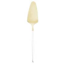 Espátula para Bolo em Aço Inox Opera 27,5cm - Champanhe Dourado e Branca - LYOR