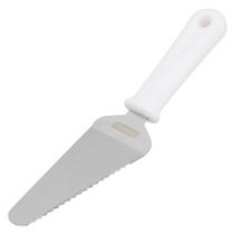 Espátula para Bolo Inox com Serra Profissional 27x6cm Cabo Branco