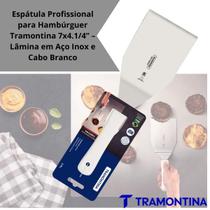 Espátula para Hambúrguer Tramontina Profissional Inox Cabo Branco