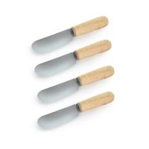 Espátula para Manteiga Patê 4 peças Inox Cabo de Madeira Espátula para Manteiga Patê 4 peças Inox Cabo de Madeira