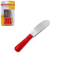 Espátula para Patê Manteiga Geléia Metal Cabo Plástico 4pçs