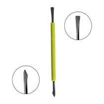 Espátula Para Unha Em Inox Afastador de Cutícula Duplex Verde