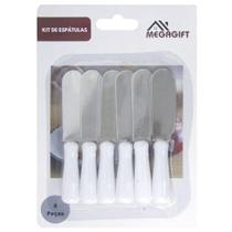 Espatula pate / manteiga de inox cabo plastico com 6 pecas - MEGAGIFT