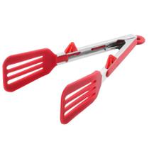 Espátula Pegador Vermelho Salada Grelha Inox e Silicone 26cm