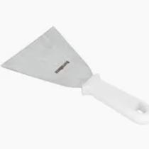Espátula Raspadeira aço inox 8cm cabo polipropileno branco campanaro