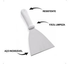 Espátula Reta 4" de Aço Inox Chapeiro Pizza Hambúrguer