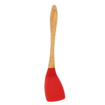 Espátula Reta Cabo Madeira Nature Vermelha 32Cm Silicone Espátula Reta Cabo Madeira Nature Vermelha 32Cm Silicone