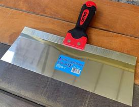 Espátula Retangular Aço Inox 12 Polegadas Cabo Emborrachado - Lotus