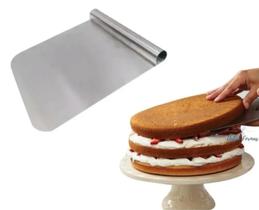 Espátula Salva Bolo Pá Grande 25x25cm Em Aço Inox