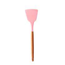 Espatula Silicone Cabo Bambu Charmy Rosa 32cm Lyor