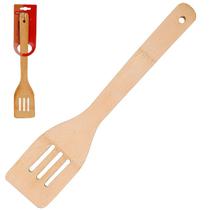 Espátula Vazada de Bambu Chapeiro 30 cm Cabo Grande Nature Profissional Ecológico