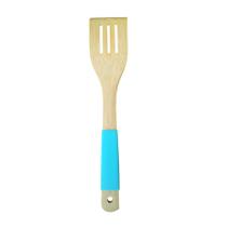 Espátula Vazada de Bambu Pegada Silicone 30cm