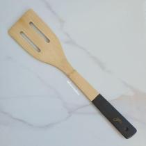 ESPATULA VAZADA DE BAMBU PRETA 30x6x1cm - MARTIPLAST-YOI
