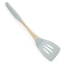 Espátula Vazada de Silicone e Madeira Grey 33cm Mimo Style
