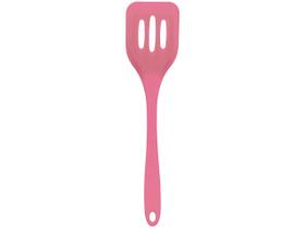 Espátula Vazada De Silicone Rosa Espátula Vazada De Silicone Rosa